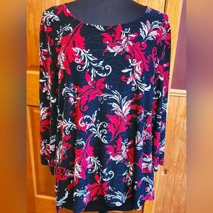 Croft&borrow Long sleeve red and black size extra large blouse